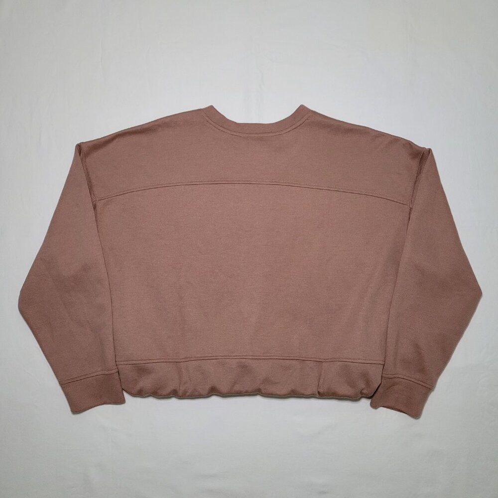Jules & Leopold Boxy Cropped Crewneck Sweatshirt Drawstring Hem Brown Womens XL - Picture 8 of 9